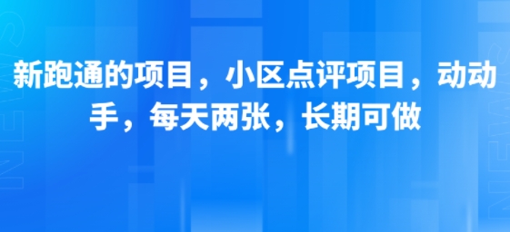 新跑通的项目，小区点评项目，动动手，每天两张，长期可做-富爸爸项目圈