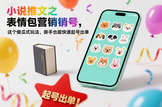 小说推文之表情包营销号，这个傻瓜式玩法，新手也能快速起号出单-富爸爸项目圈