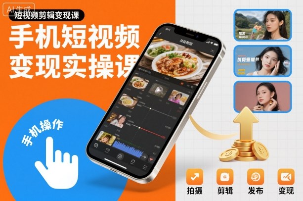 手机短视频变现实操课，短视频剪辑变现课-富爸爸项目圈