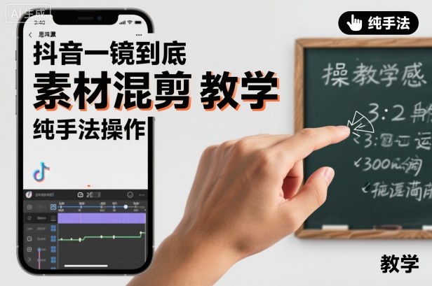抖音一镜到底素材混剪教学，纯手法操作-富爸爸项目圈
