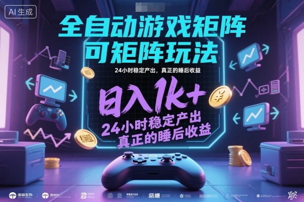 全自动游戏掘金，可矩阵操作，日入1k+，24小时稳定产出，真正的睡后收益【揭秘】-富爸爸项目圈