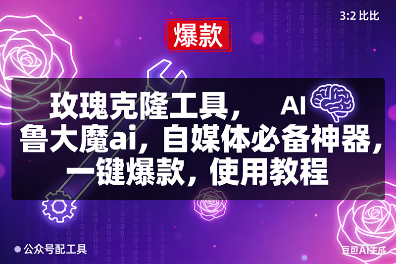 （16855期）玫瑰克隆，鲁大魔ai，自媒体必备神器，一键爆款工具，详细介绍和。使用教程-富爸爸项目圈