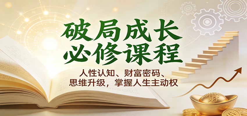 破局成长必修课2.0：人性认知、财富密码、思维升级，掌握人生主动权-富爸爸项目圈