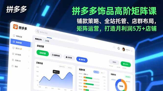 （16915期）拼多多饰品高阶矩阵课，铺款策略、全站托管、店群布局，矩阵运营，打造月利润5万+店铺-富爸爸项目圈