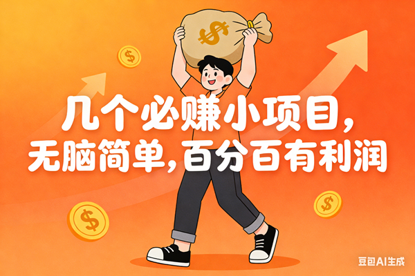 （16918期）几个必赚小项目，无脑简单，百分百有利润，副业首选，日入200+-富爸爸项目圈