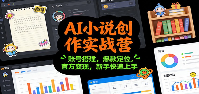 AI小说创作实战营：账号搭建，爆款定位，官方变现，新手快速上手-富爸爸项目圈