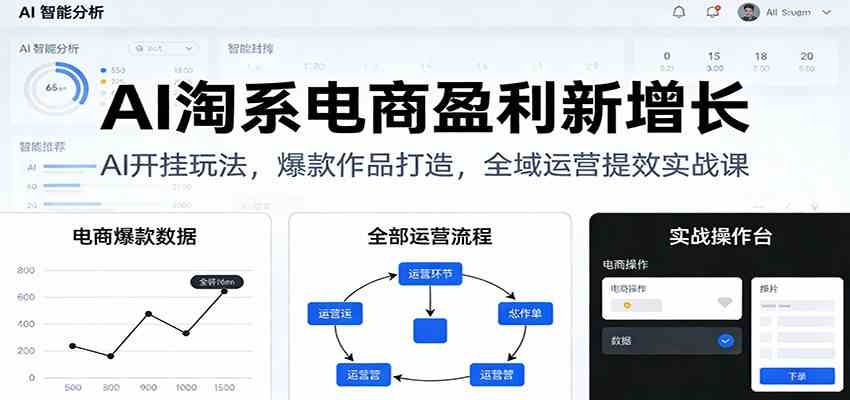 AI淘系电商盈利新增长，AI开挂玩法，爆款作品打造，全域运营提效实战课-富爸爸项目圈