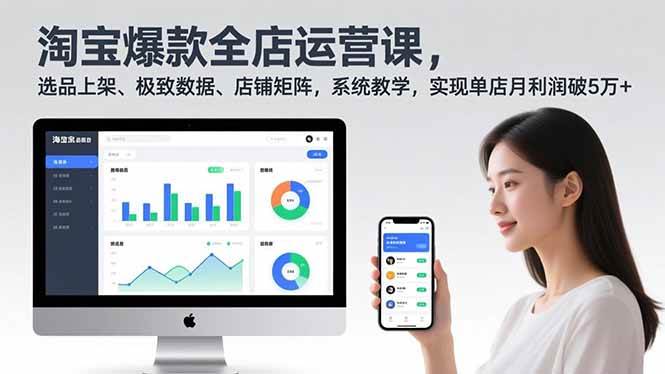 （16928期）淘宝爆款全店运营课2.0，选品上架、极致数据、店铺矩阵，系统教学，实现单店月利润破5万+-富爸爸项目圈