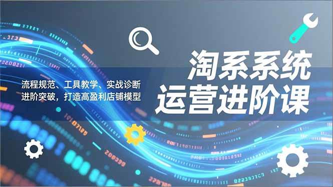 （16927期）淘系系统运营进阶课2.0，流程规范、工具教学、实战诊断，进阶突破，打造高盈利店铺模型-富爸爸项目圈