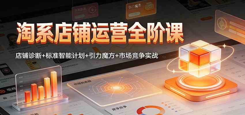 淘系店铺运营全阶课：店铺诊断+标准智能计划+引力魔方+市场竞争实战-富爸爸项目圈