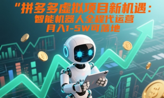 拼多多虚拟项目新机遇：智能机器人全程代运营，月入1-5W可落地【揭秘】-富爸爸项目圈