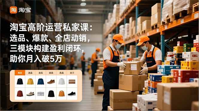 （16934期）淘宝高阶运营私家课：选品、爆款、全店动销，三模块构建盈利闭环，助你月入破5万（更新12月）-富爸爸项目圈