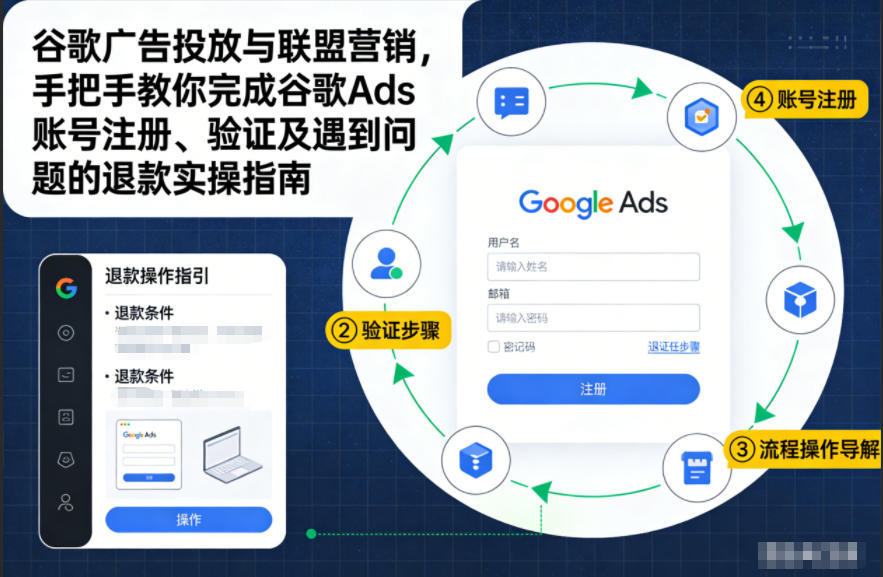 谷歌广告投放与联盟营销，手把手教你完成谷歌Ads账号注册、验证及遇到问题的退款实操指南-富爸爸项目圈