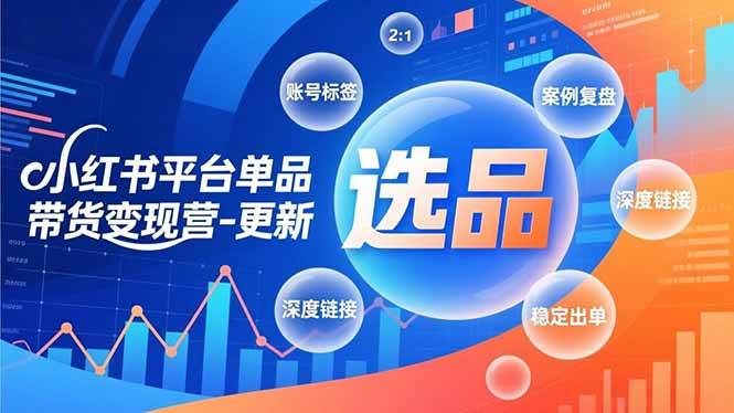 （16979期）小红书平台单品带货变现营-更新，极致选品、账号标签、案例复盘，深度链接，快速启动稳定出单-富爸爸项目圈