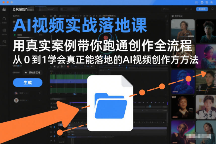 AI视频实战落地课，用真实案例带你跑通创作全流程，从0到1学会真正能落地的AI视频创作方法-富爸爸项目圈