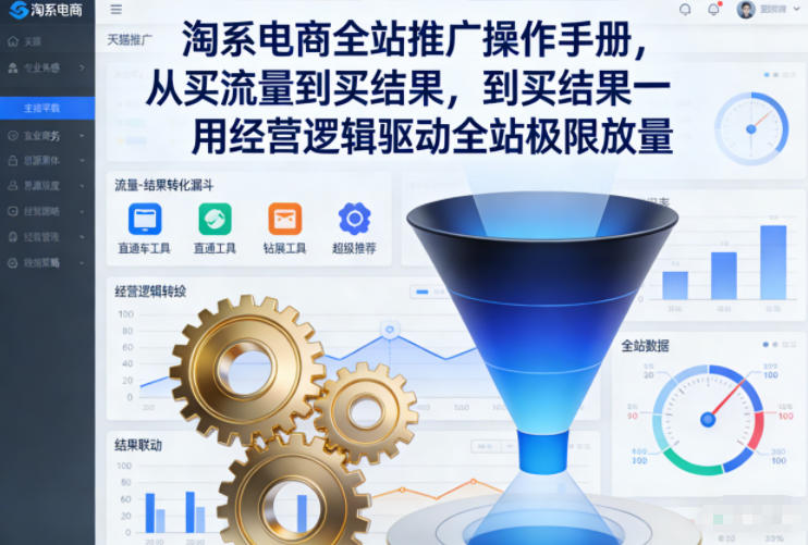 淘系电商全站推广操作手册，从买流量到买结果一用经营逻辑驱动全站极限放量-富爸爸项目圈