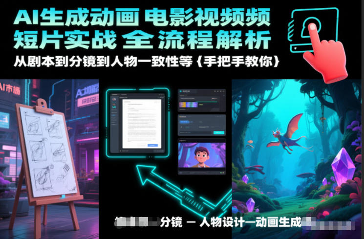 AI生成动画电影视频短片实战全流程解析，从剧本到分镜到人物一致性等手把手教你-富爸爸项目圈
